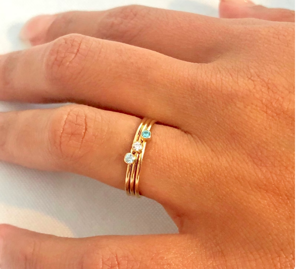 stackable birthstone rings