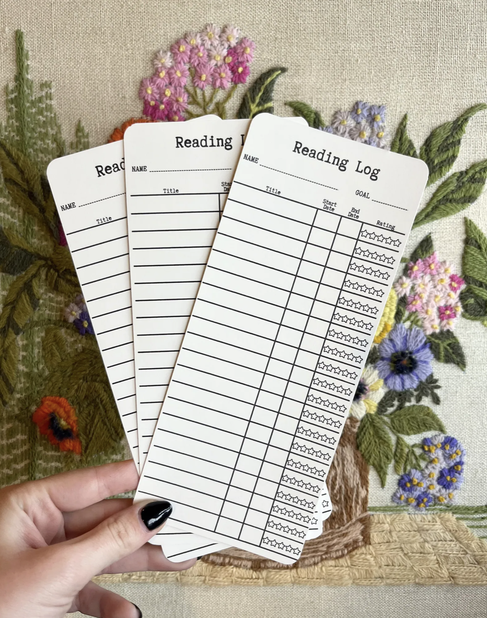 reading log bookmarks