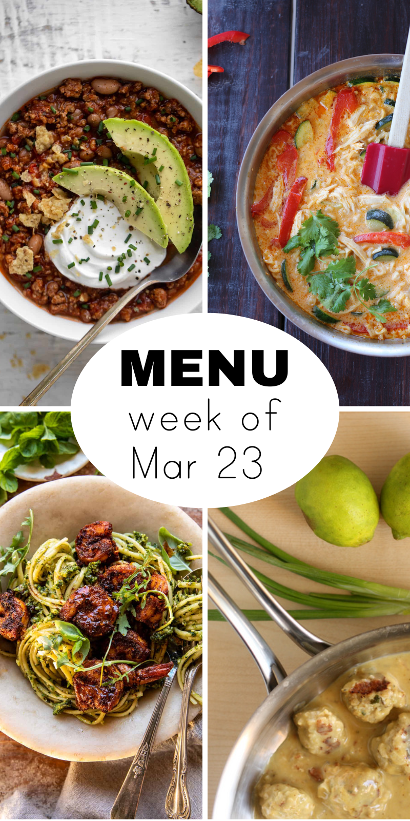A Weekly Dinner Menu for the First Week of Spring