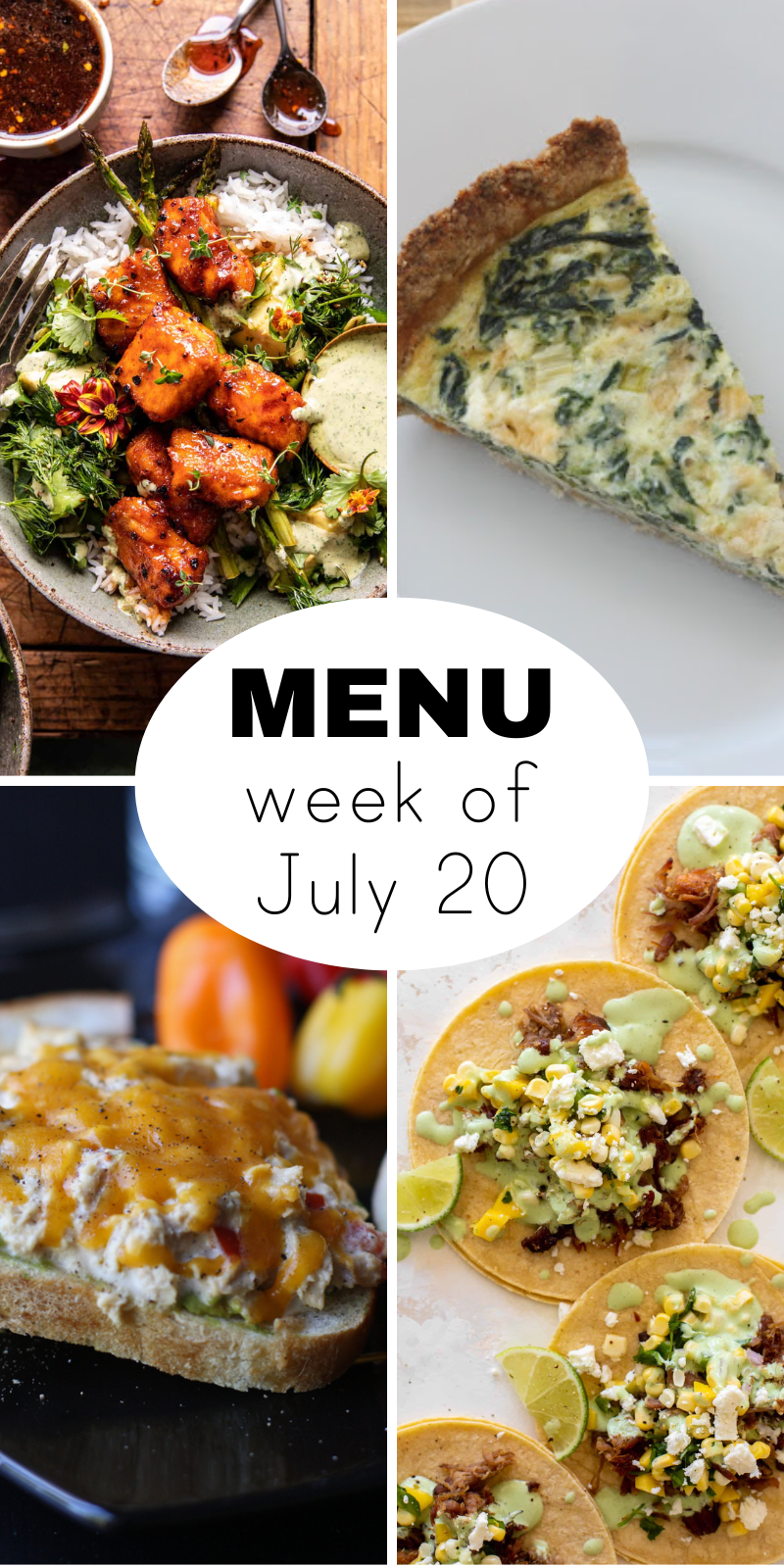 A Week of Summer Meals for the Middle of July