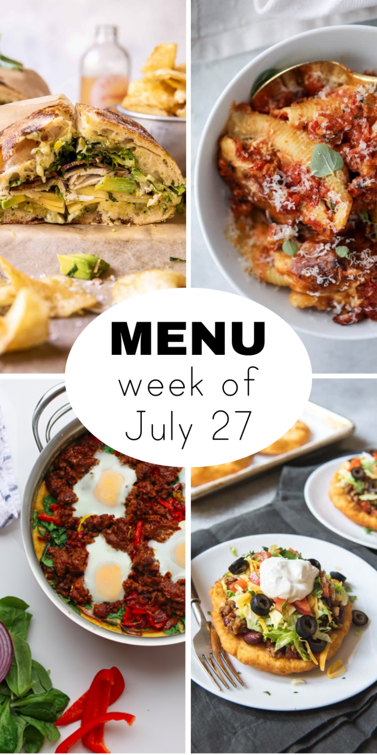 A Weekly Dinner Menu for the End of July (+ snacks)