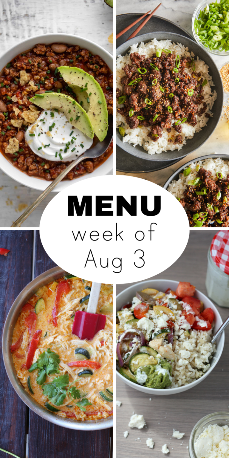 A Weekly Summer Dinner Menu for the Start of August