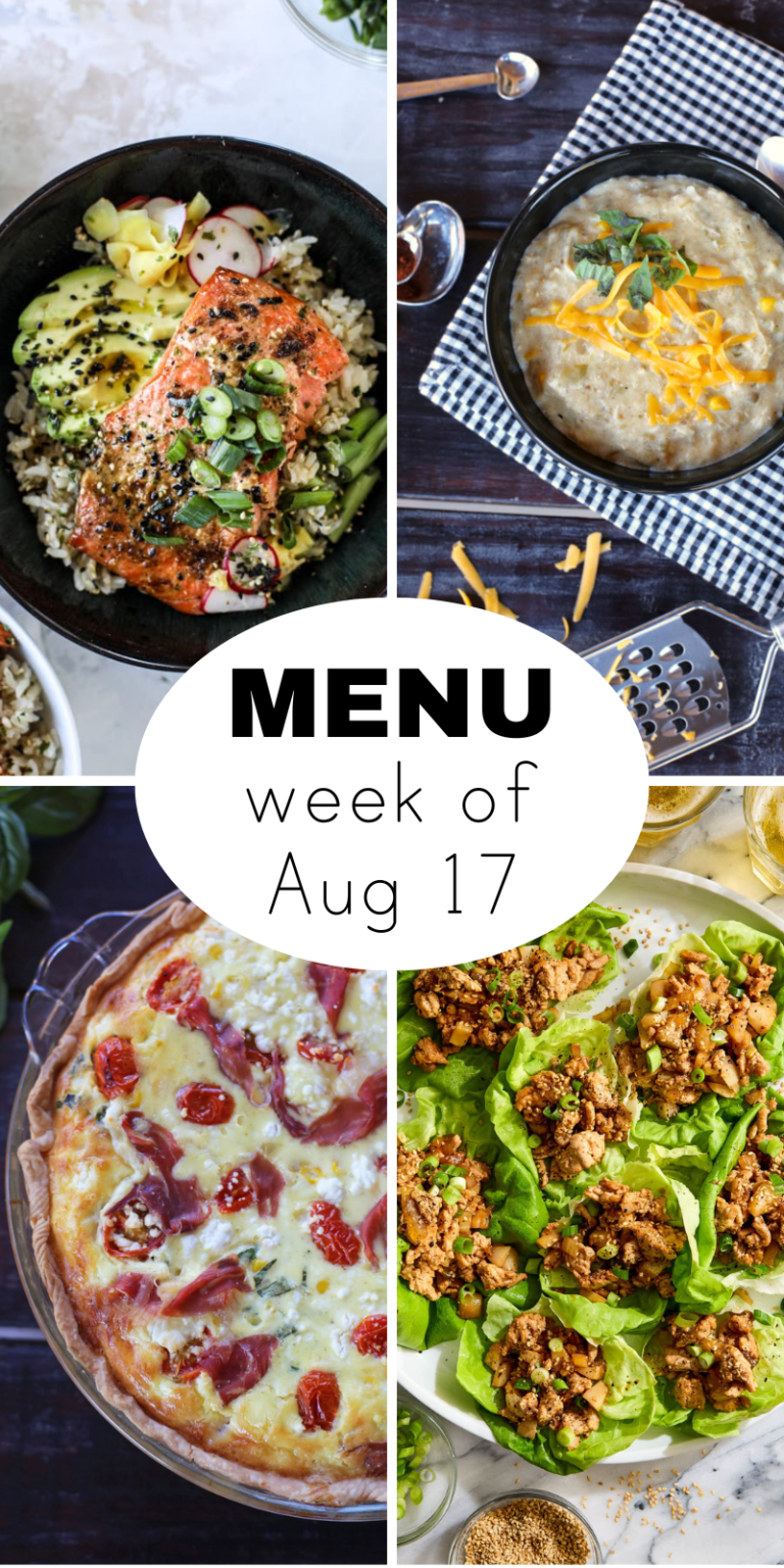 A Weekly Dinner Menu for the Middle of August (+ snacks)
