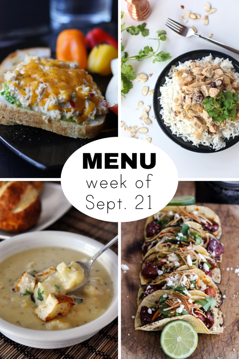 A Weekly Menu for September (+ snacks)