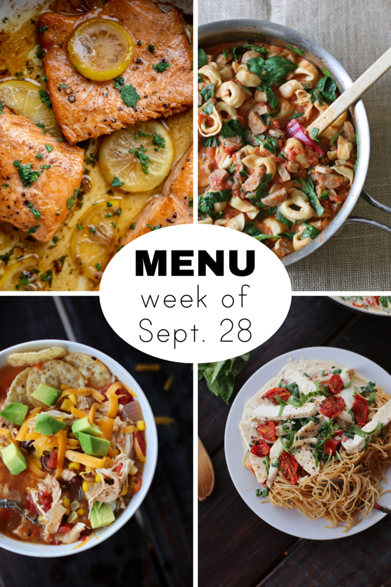 A Weekly Dinner Menu for the Last Week of September (+ snacks)