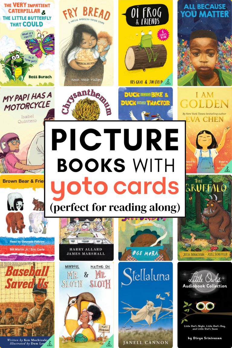 50+ picture books that have matching Yoto cards (so you can follow along while you listen!)