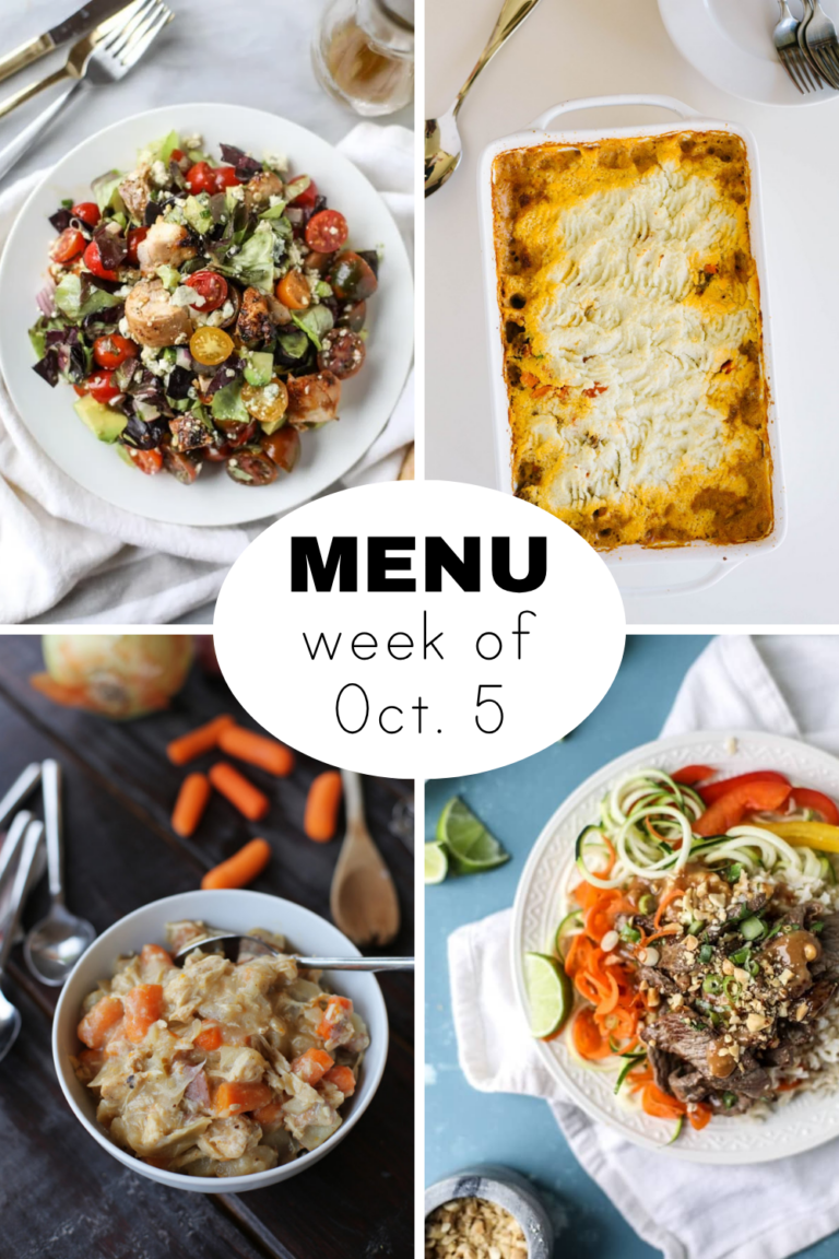 A Weekly Dinner Menu for Early Autumn