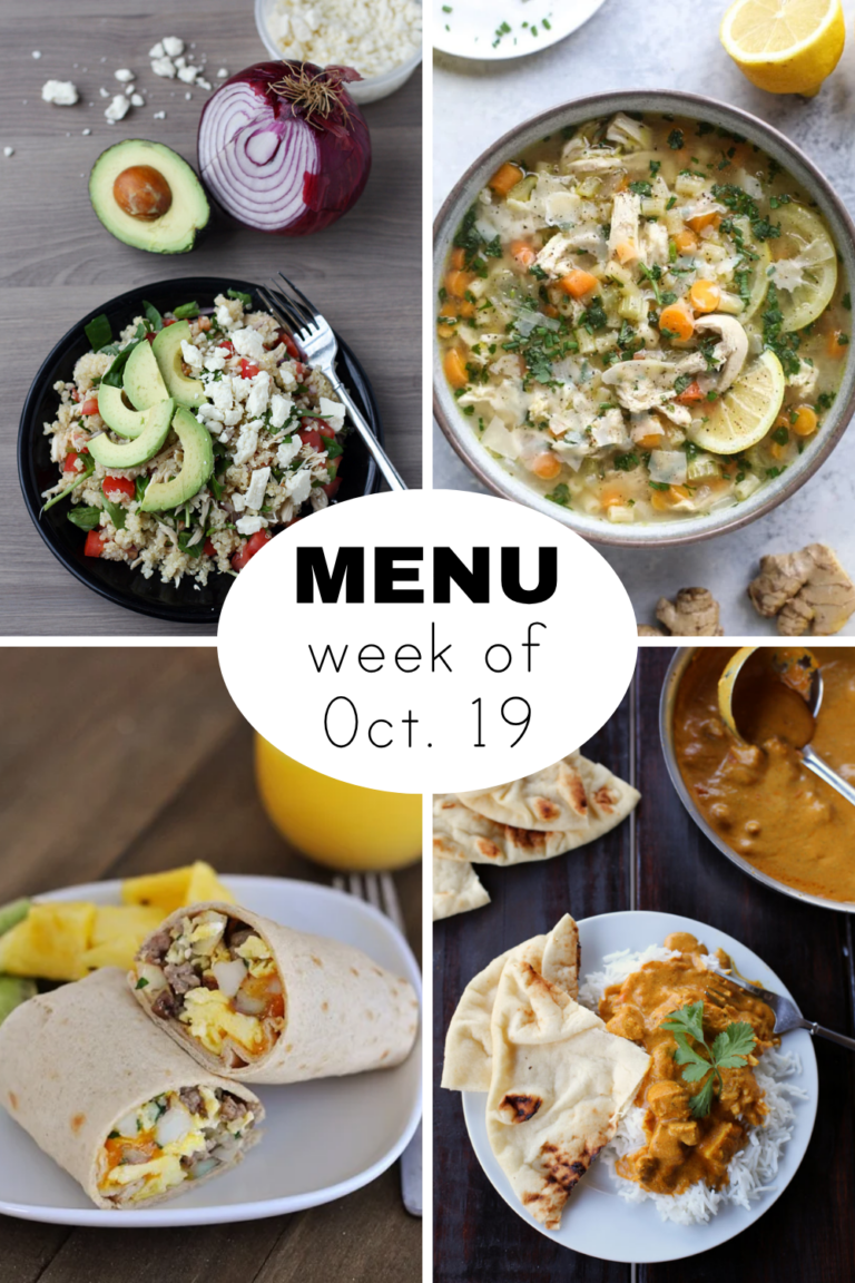 A Weekly Dinner Menu Heading into the End of October
