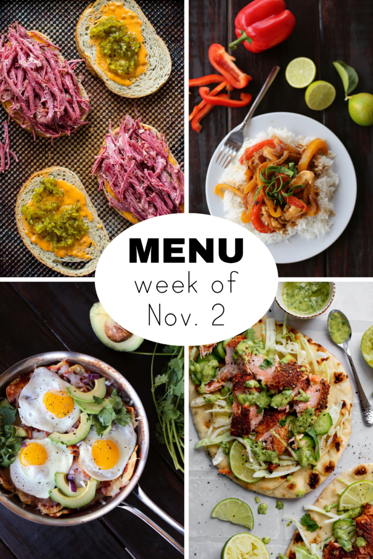 A Weekly Dinner Menu for the First Week of November (+ snacks)