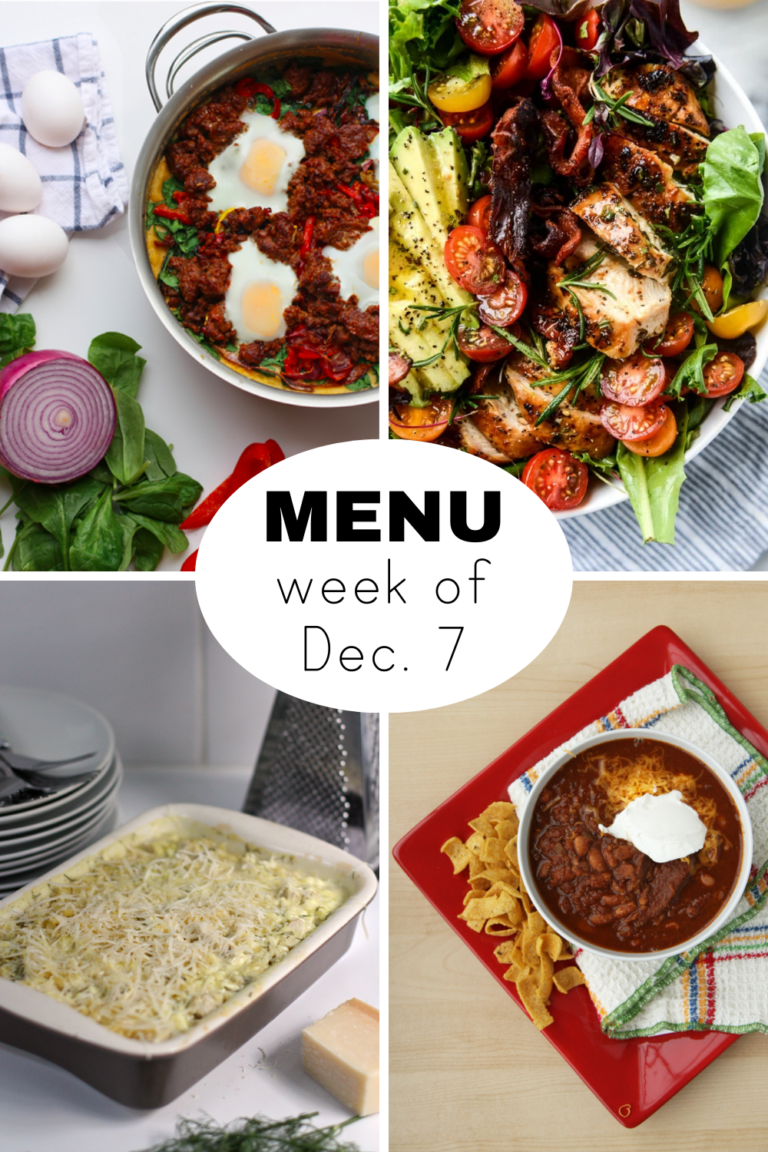 A Weekly Meal Plan for a Wintery December