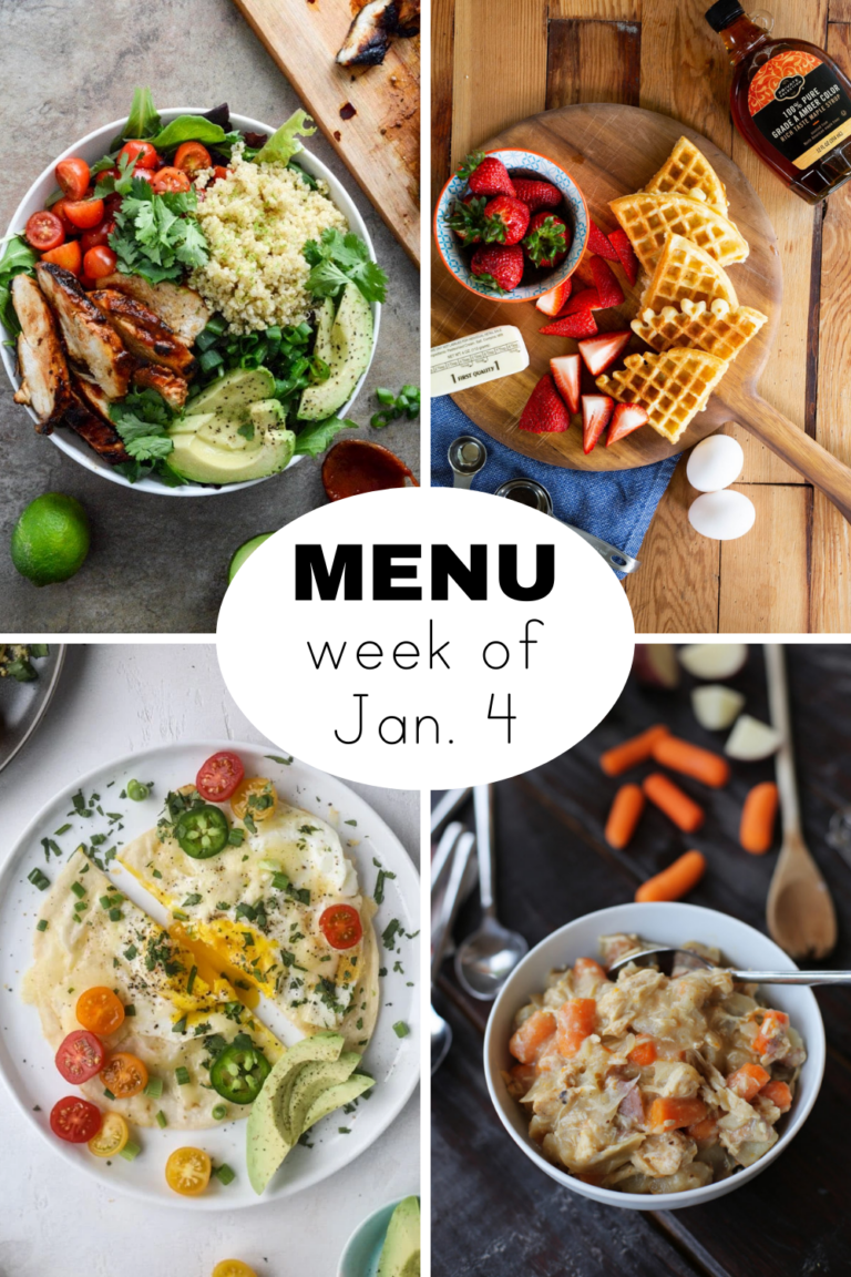 A Dinner Menu for the Week of January 4th