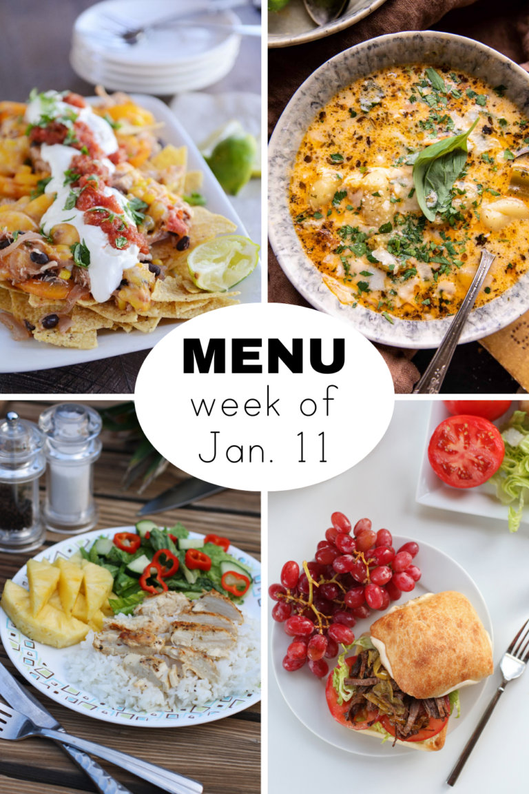 Weekly Dinner Menu for the Week After New Year’s