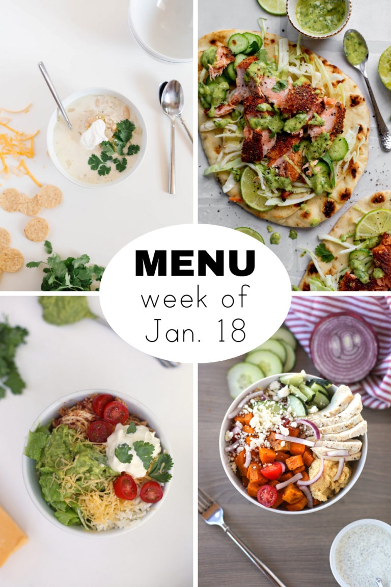 A Weekly Dinner Menu for the Week of Jan. 18