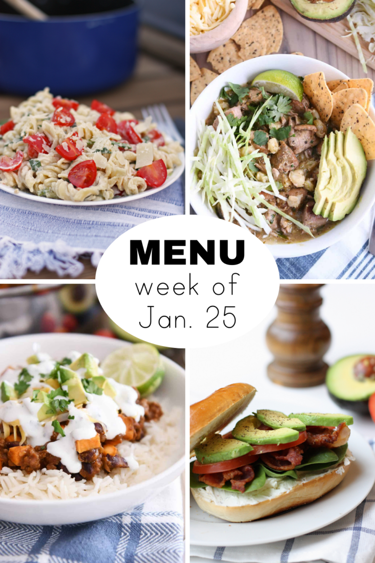 A Weekly Dinner Menu for the Week of Jan. 25