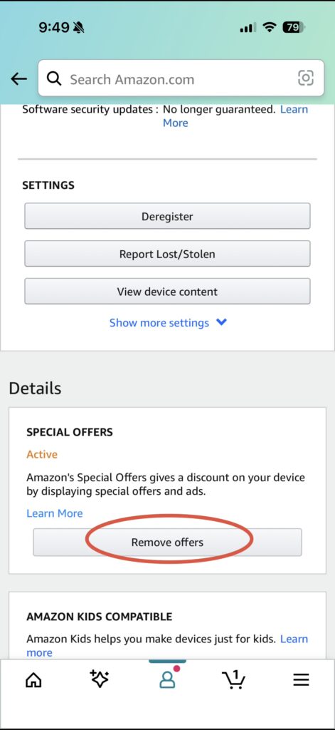 how to remove kindle ads