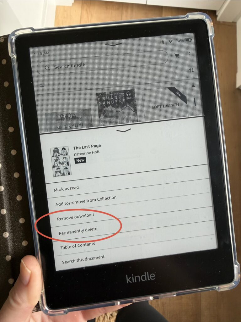 how to delete books from kindle