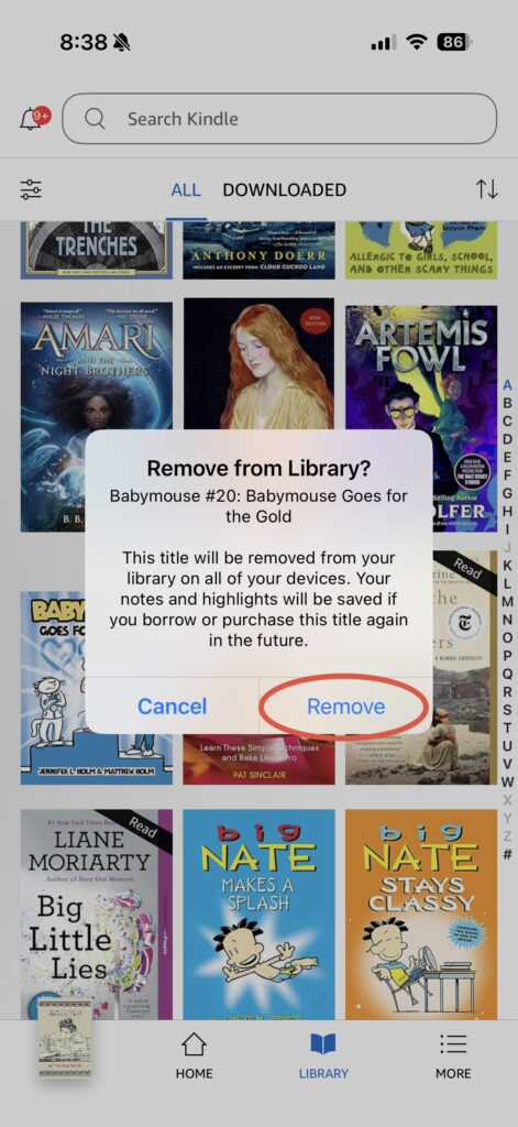 delete books from Kindle