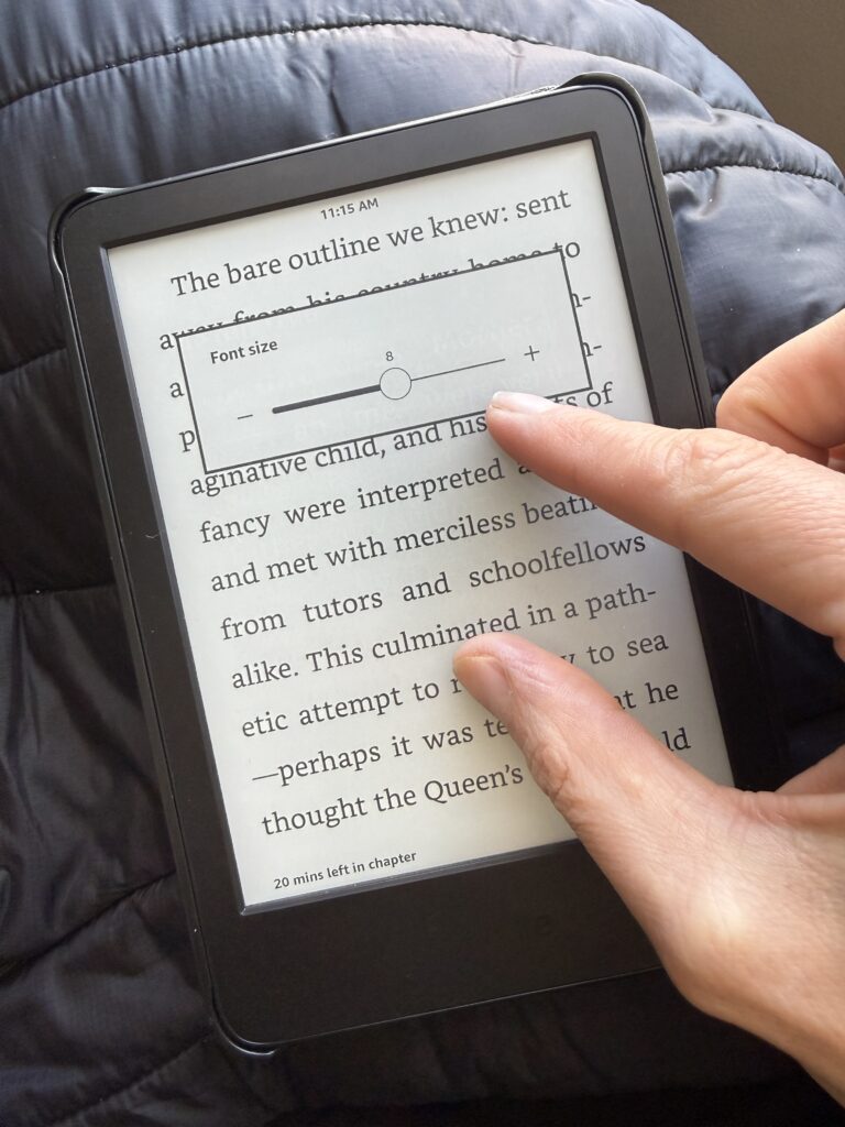 how to change the font size on your kindle