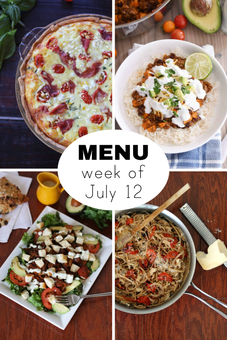 Dinner Menu for the Week of July 12