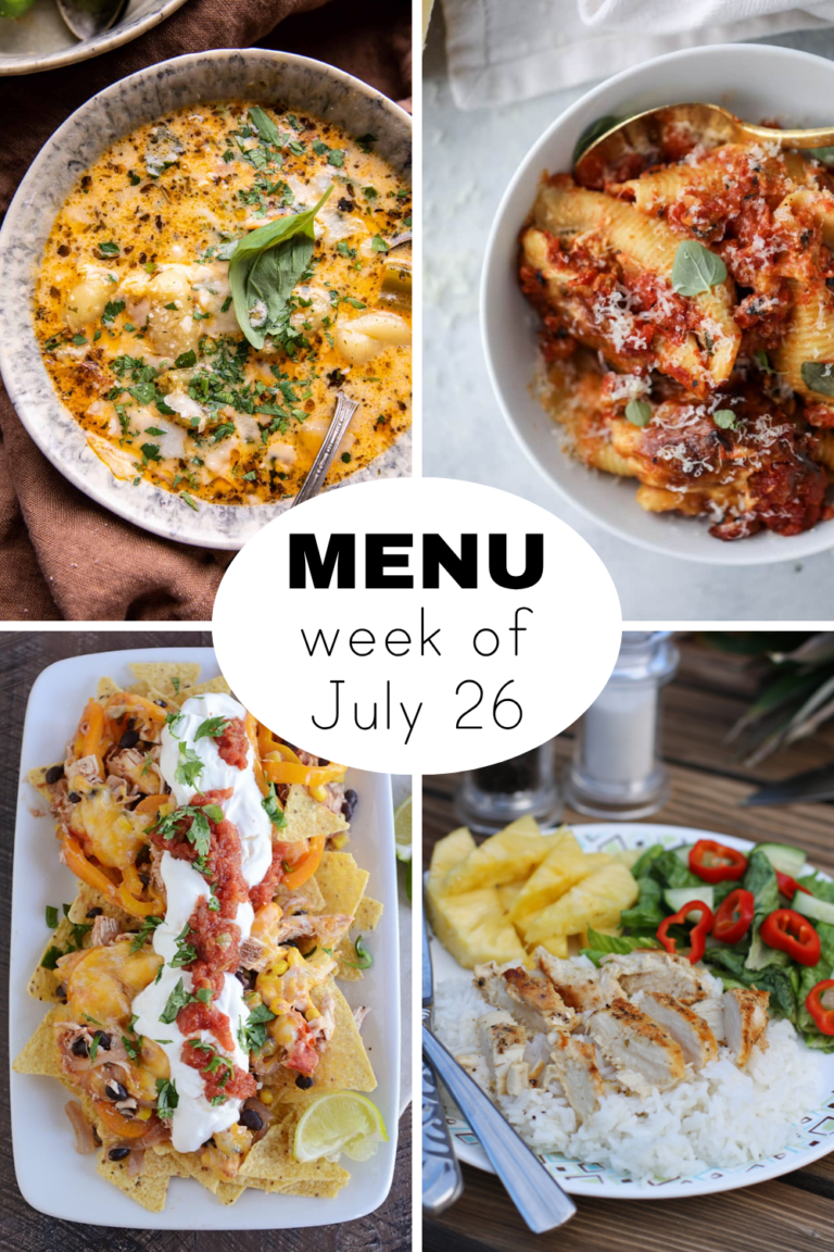 Weekly Dinner Menu for July 26th