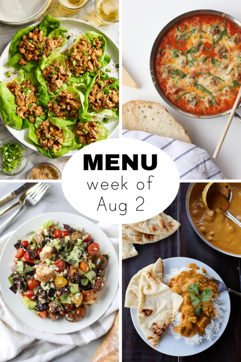 A Dinner Menu Plan for the Week of August 2nd