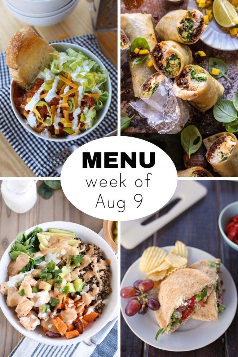 A Dinner Menu for the Week of August 9th