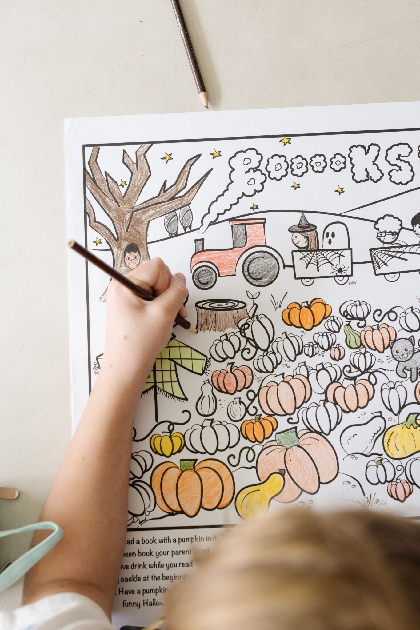 halloween pumpkin patch coloring sheet