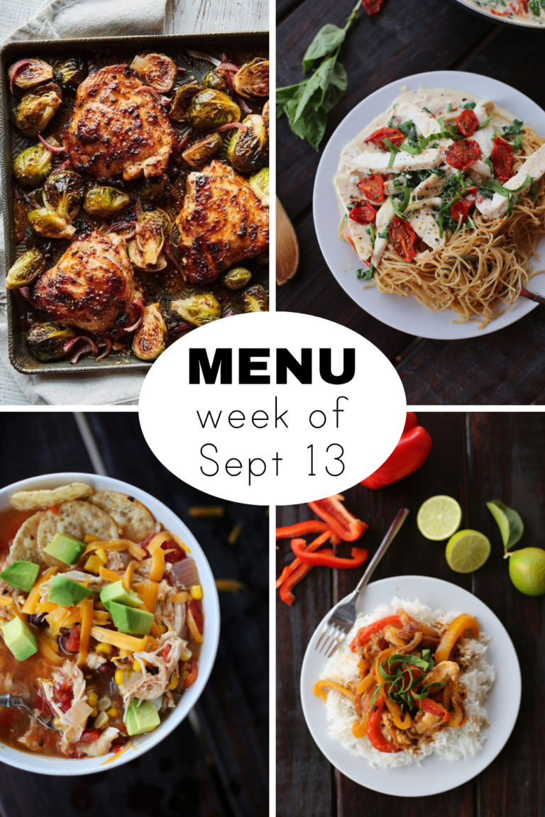 Dinner Menu for the Week of September 13th