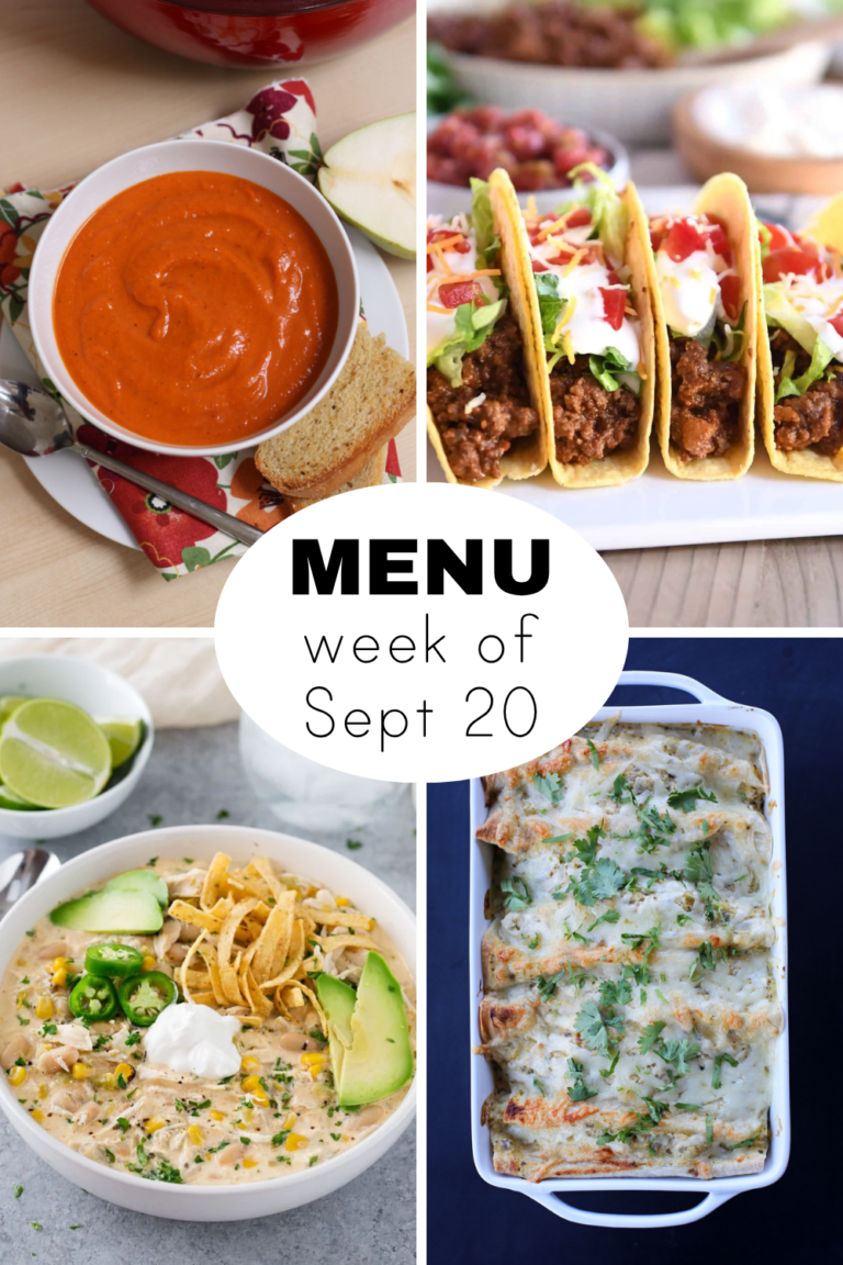 Dinner Menu for the Week of Sept. 20