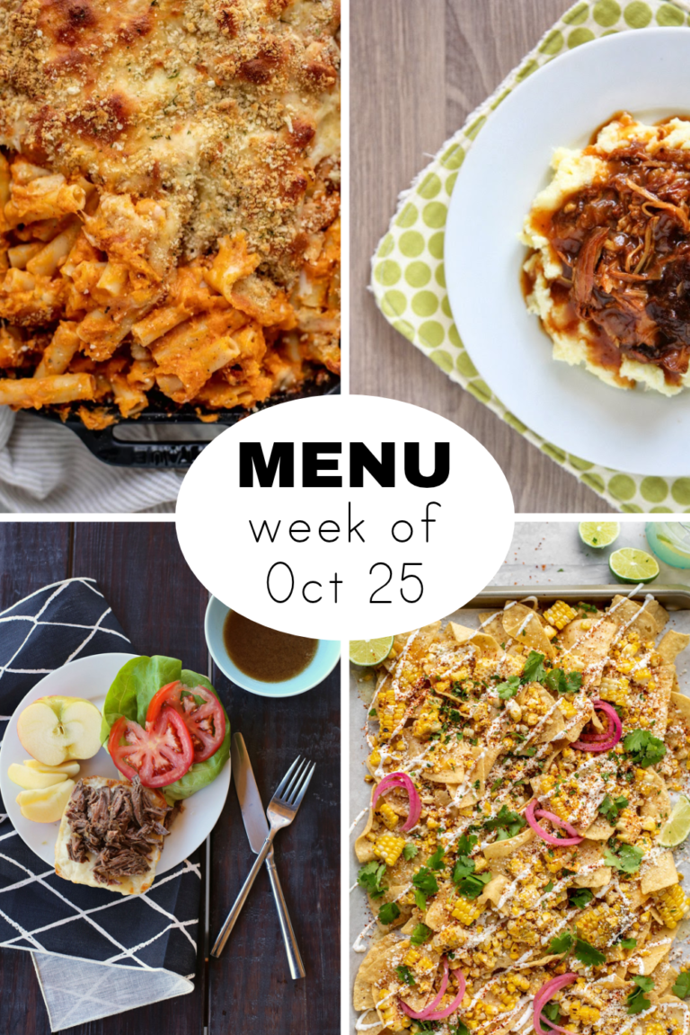 Dinner Menu for the Week of October 25 (including Halloween!)