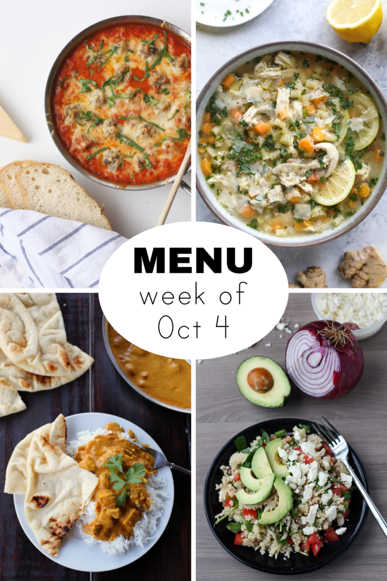 Dinner Menu for the Week of October 4th
