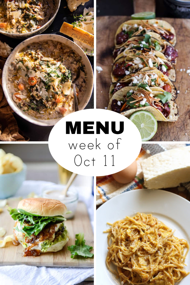 four dinners to make - tacos, burger, soup and noodles